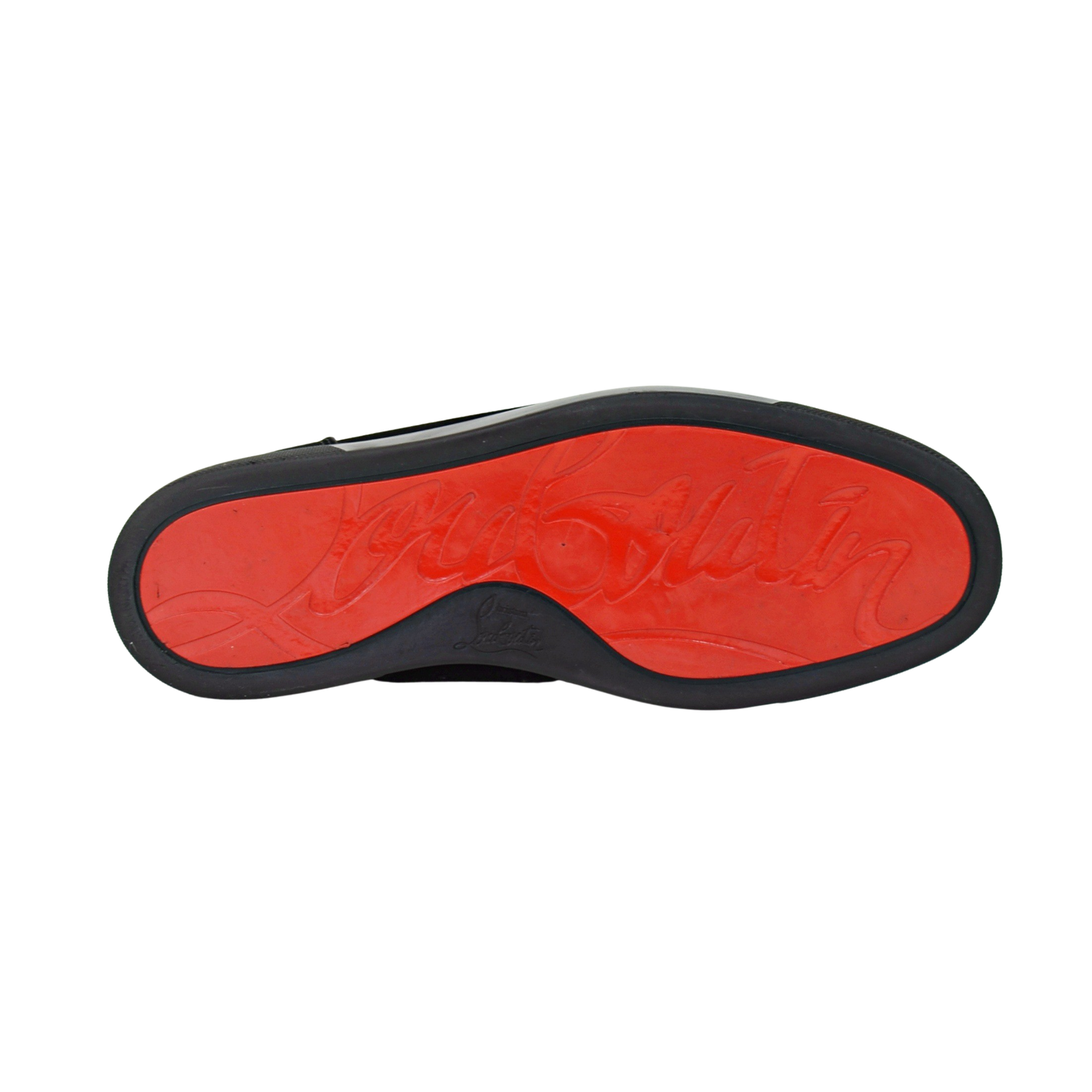 CHRISTIAN LOUBOUTIN LOUIS JUNIOR SPIKE | BLACK SUEDE | SIZE 7.5
