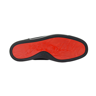 CHRISTIAN LOUBOUTIN LOUIS JUNIOR SPIKE | BLACK SUEDE | SIZE 7.5