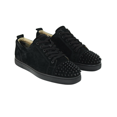 CHRISTIAN LOUBOUTIN LOUIS JUNIOR SPIKE | BLACK SUEDE | SIZE 7.5