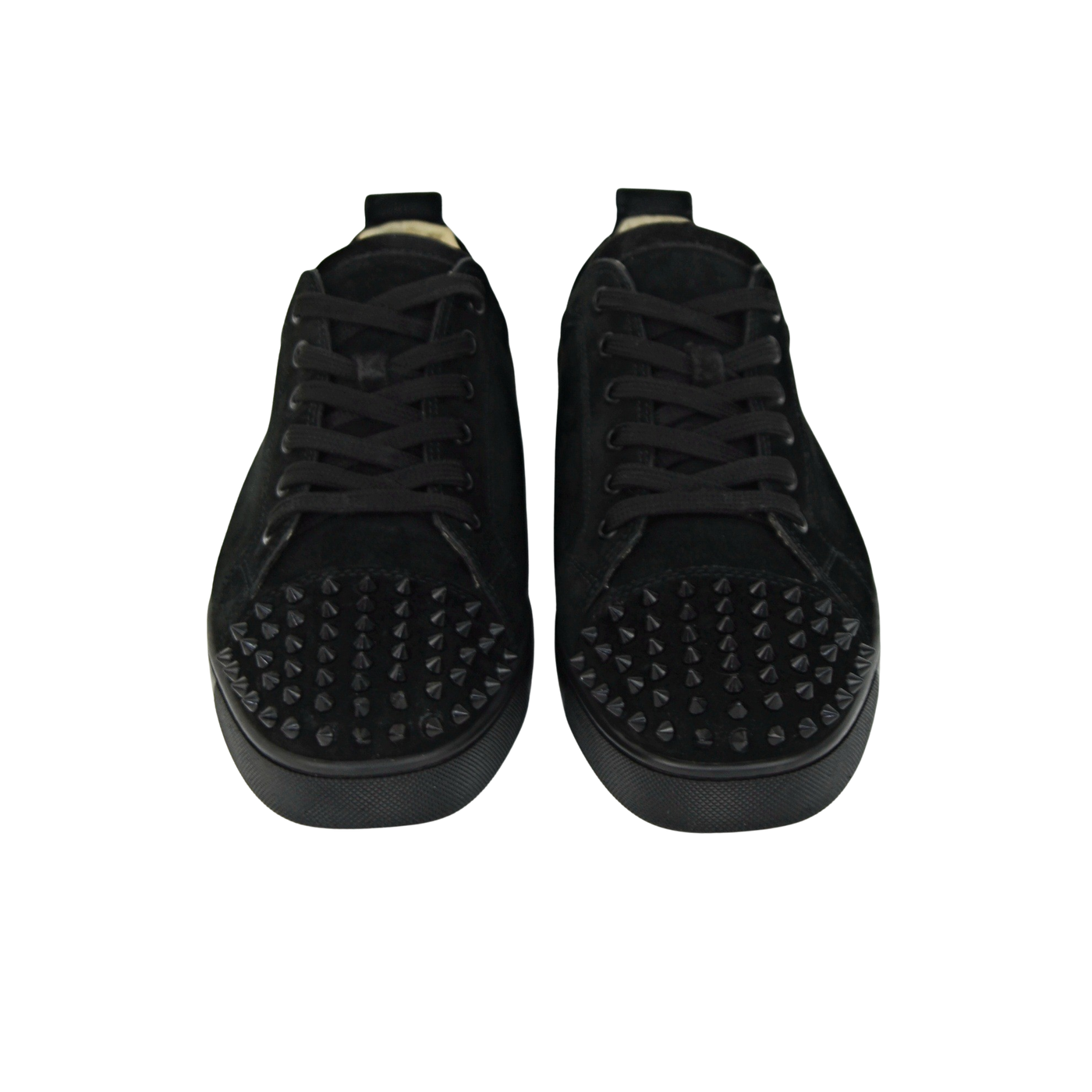 CHRISTIAN LOUBOUTIN LOUIS JUNIOR SPIKE | BLACK SUEDE | SIZE 7.5