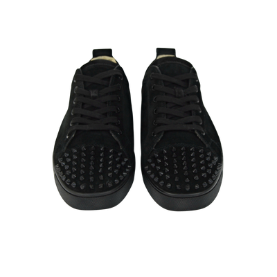 CHRISTIAN LOUBOUTIN LOUIS JUNIOR SPIKE | BLACK SUEDE | SIZE 7.5