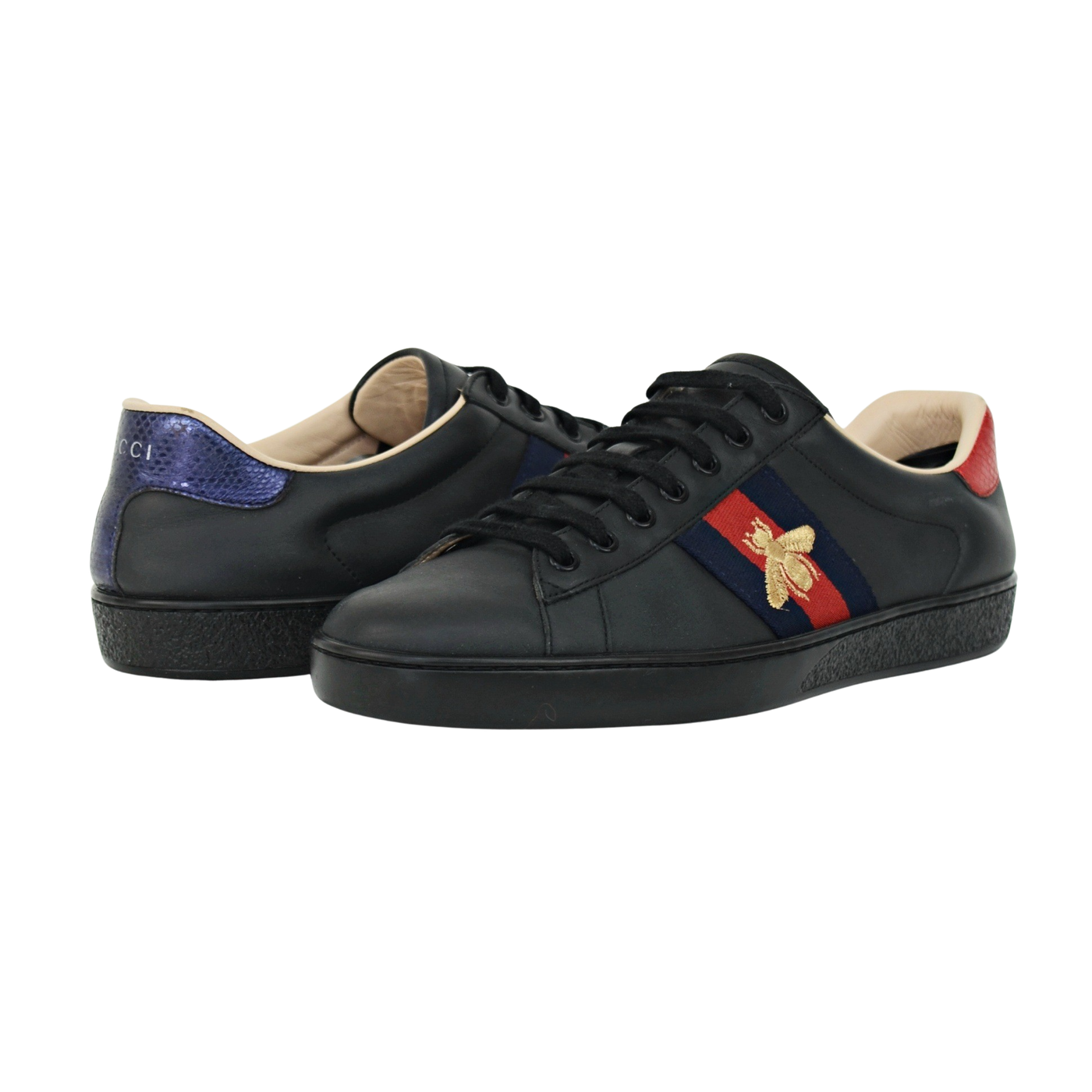 Gucci Ace Embroidered Sneaker | Black | Size 8