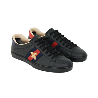 Gucci Ace Embroidered Sneaker | Black | Size 8