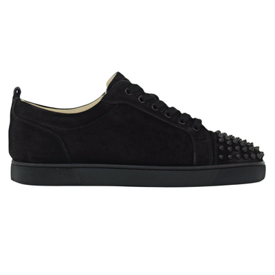 CHRISTIAN LOUBOUTIN LOUIS JUNIOR SPIKE | BLACK SUEDE | SIZE 9