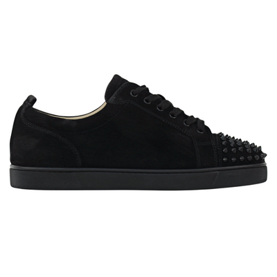 CHRISTIAN LOUBOUTIN LOUIS JUNIOR SPIKE | BLACK SUEDE | SIZE 9