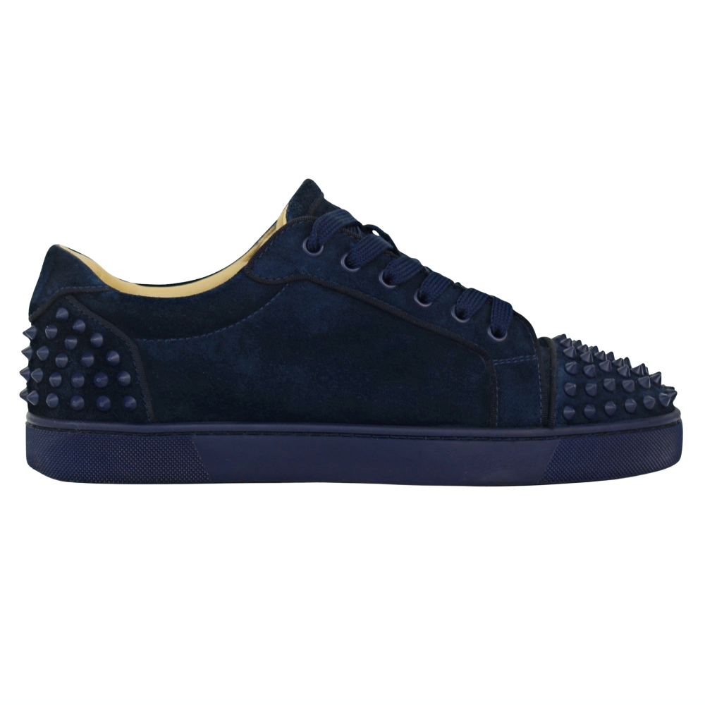 CHRISTIAN LOUBOUTIN LOUIS JUNIOR SPIKE | NAVY SUEDE | SIZE 8