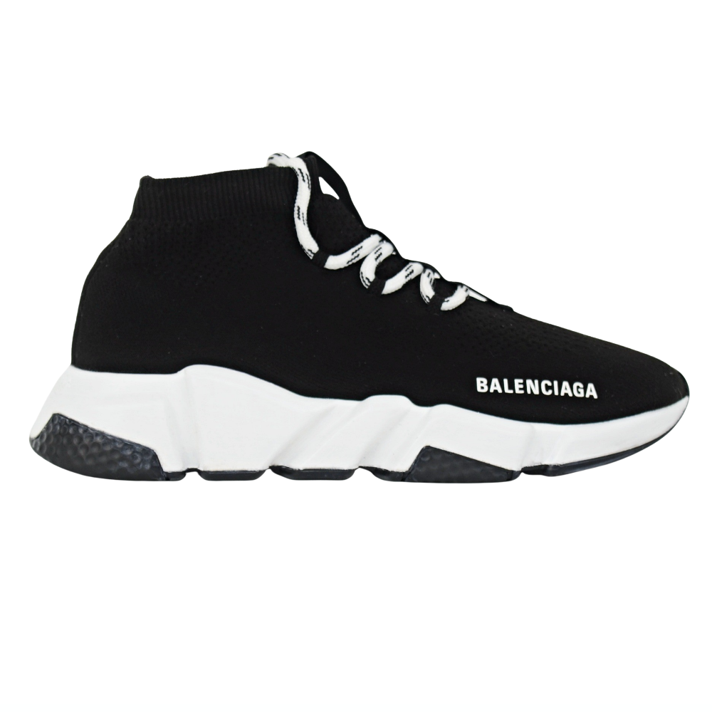 Womens Balenciaga Speed Lace-Up | Black & White | Size 5