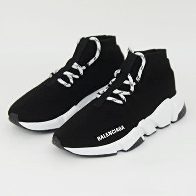 Womens Balenciaga Speed Lace-Up | Black & White | Size 5