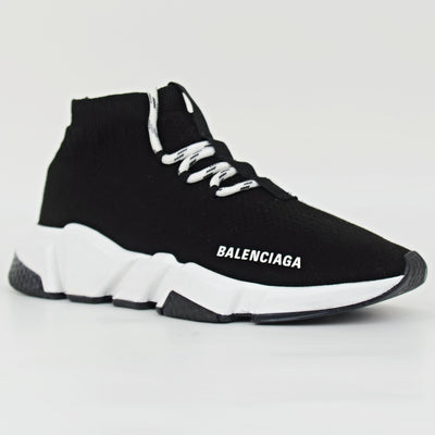 Womens Balenciaga Speed Lace-Up | Black & White | Size 5