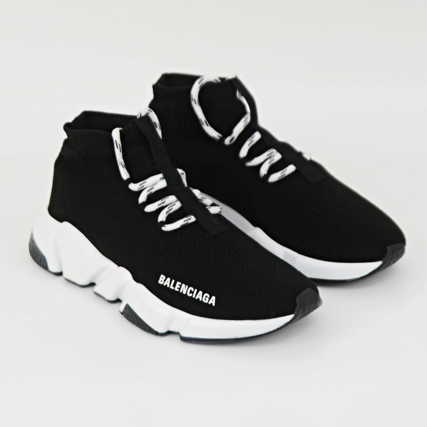 Womens Balenciaga Speed Lace-Up | Black & White | Size 5