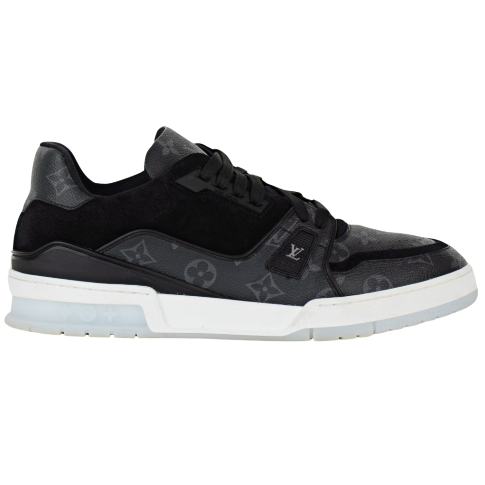 LOUIS VUITTON LV TRAINERS | BLACK MONOGRAM ECLIPSE | SIZE 9