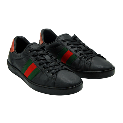 Gucci Ace Embroidered Sneaker | Black | Size 7.5