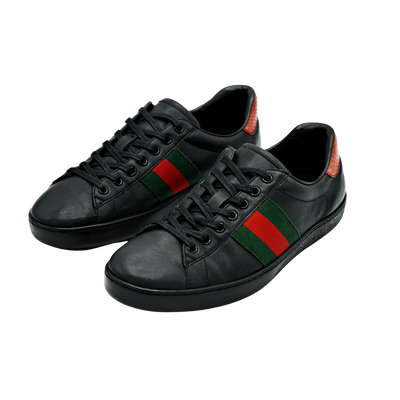 Gucci Ace Embroidered Sneaker | Black | Size 7.5